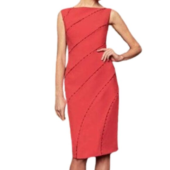 NWT Alexander by Daymor 969 Metallic Beaded Homecoming Dress Red Size 8 - Picture 2 of 6